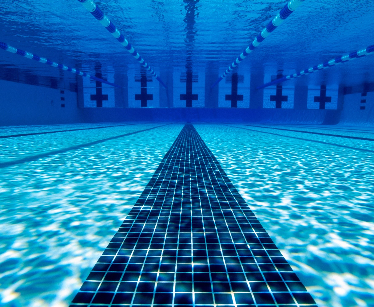 Swimmer's lane under water