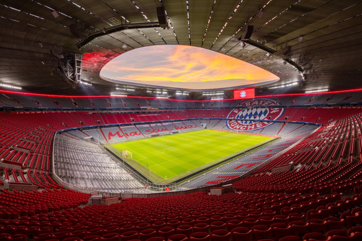 View of the empty Allianz Arena