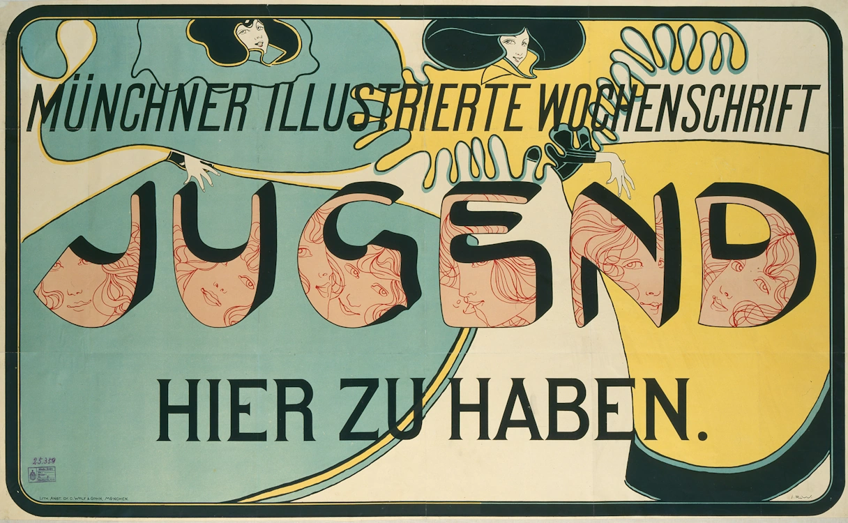 Advertising poster for Jugend. Munich illustrated weekly magazine