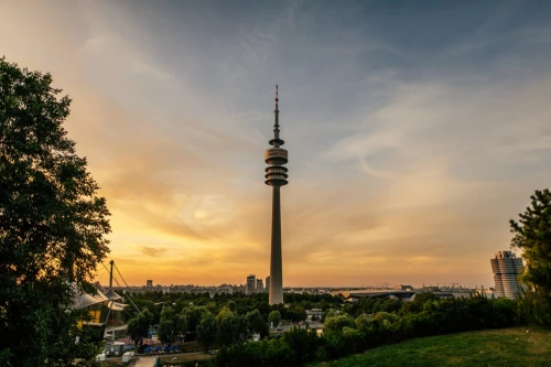 Olympiatower at sunset